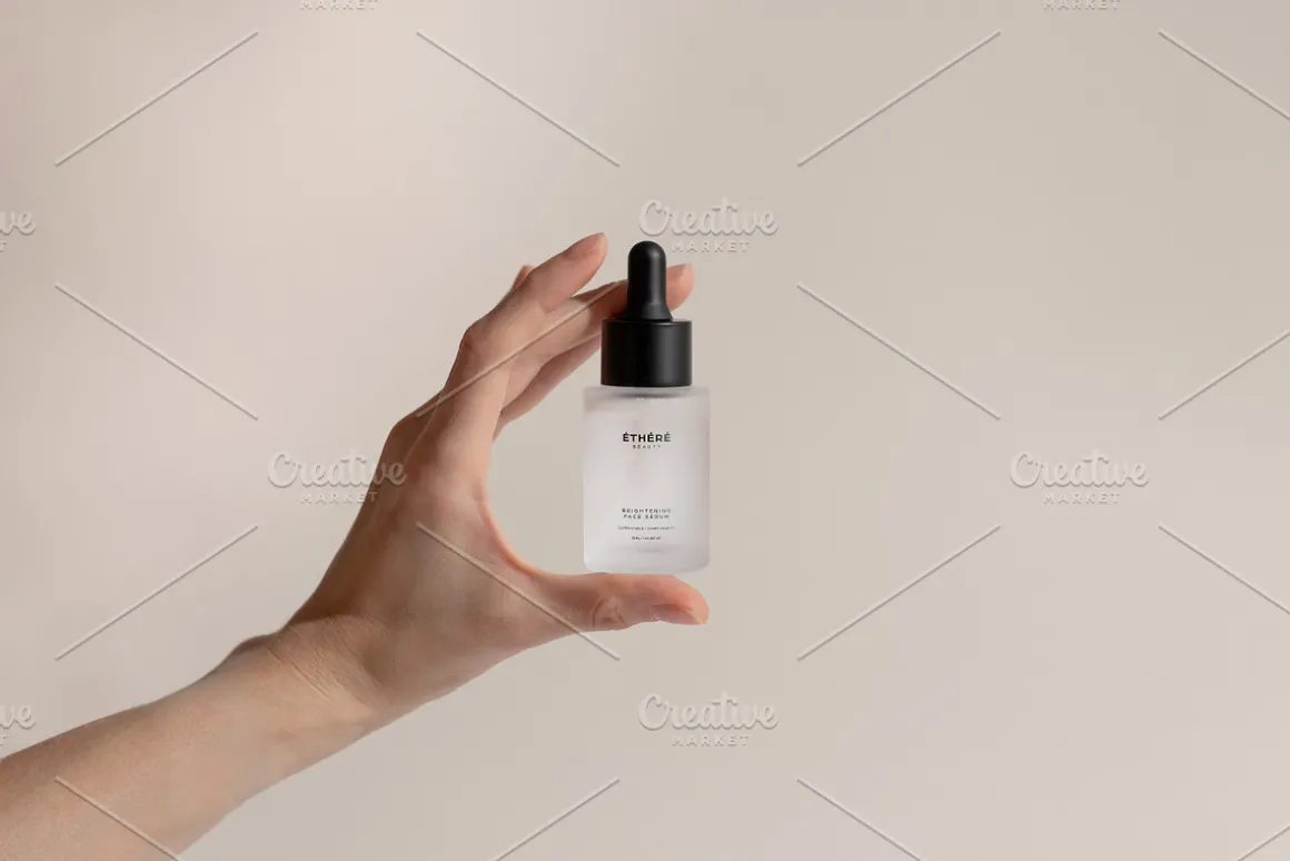 Frosted Dropper Bottle Mockup