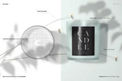 Frosted Glass Candle Label Mockup