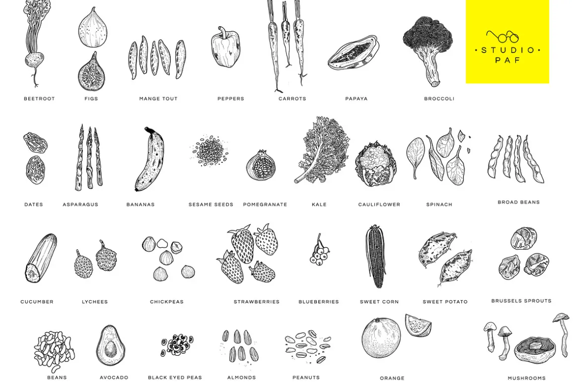 Fruit & Veg - Hand Drawn Vectors