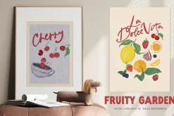 Fruit illustration vector poster