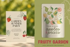 Fruit illustration vector poster