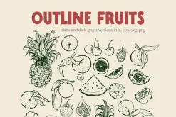 Fruit illustration vector poster