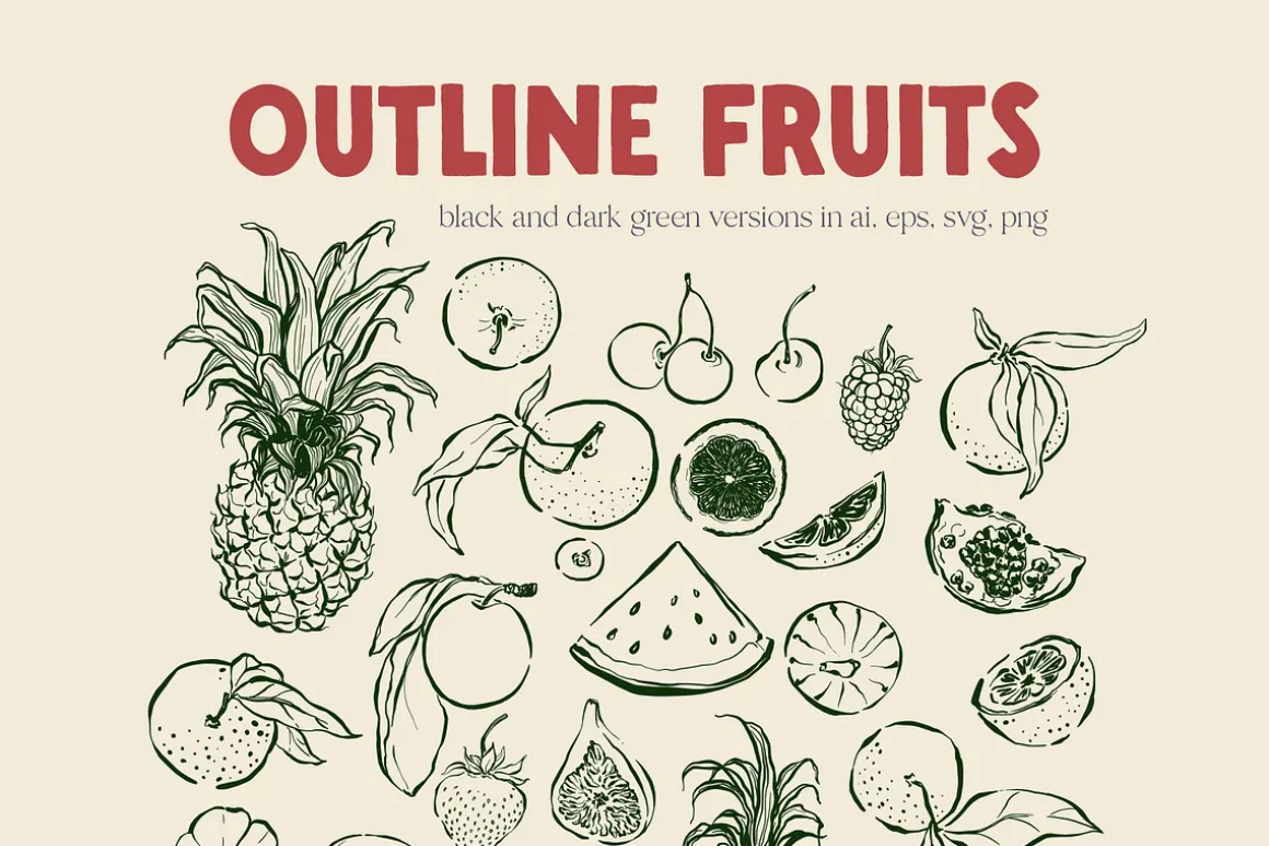 Fruit illustration vector poster