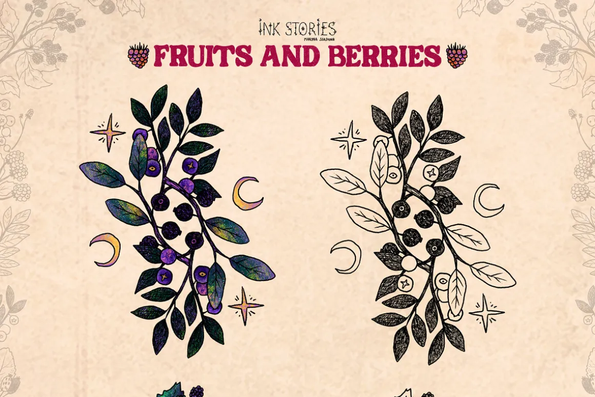 Fruits and Berries | Hand Drawn Boho