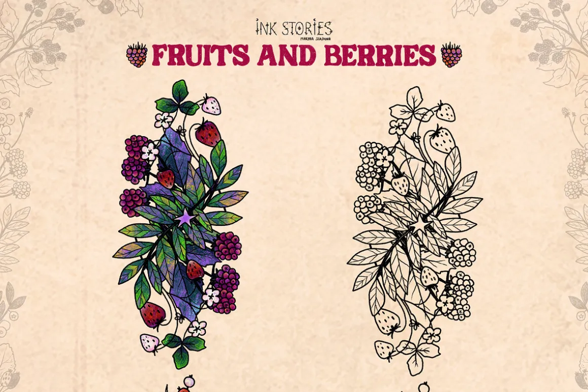 Fruits and Berries | Hand Drawn Boho