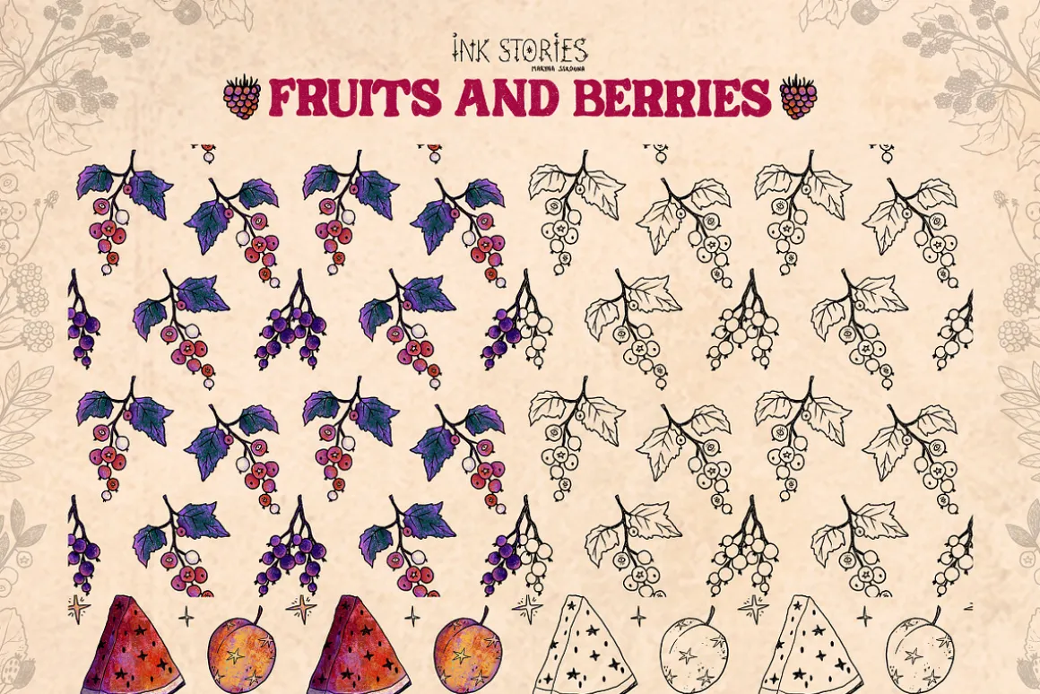 Fruits and Berries | Hand Drawn Boho