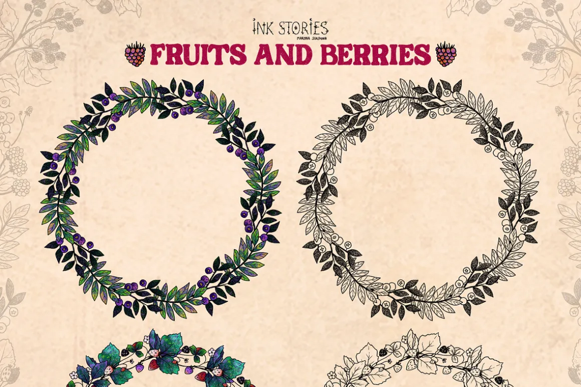 Fruits and Berries | Hand Drawn Boho