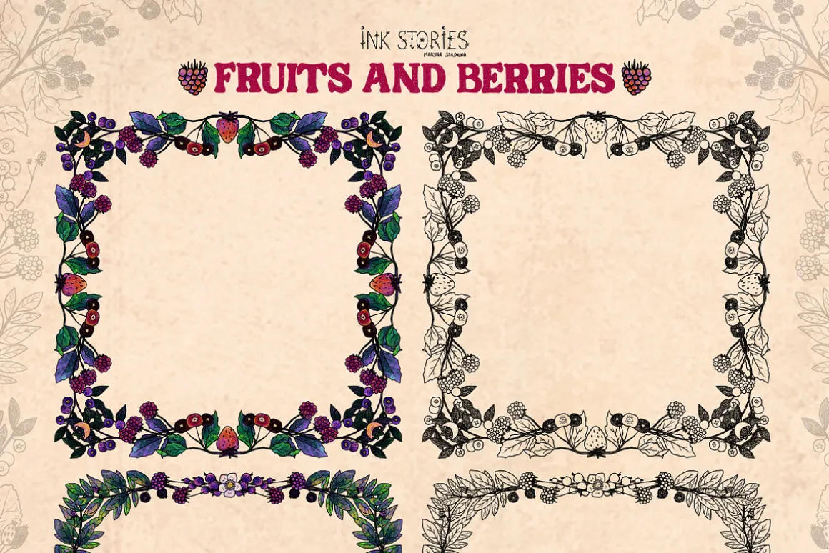 Fruits and Berries | Hand Drawn Boho