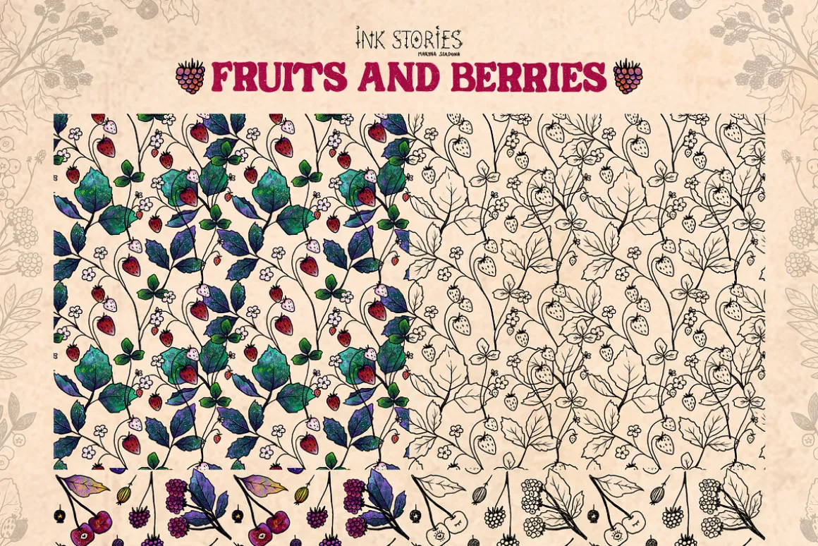 Fruits and Berries | Hand Drawn Boho