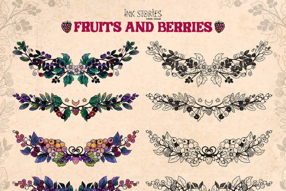 Fruits and Berries | Hand Drawn Boho