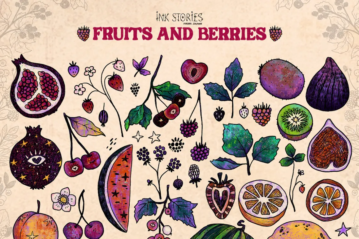 Fruits and Berries | Hand Drawn Boho