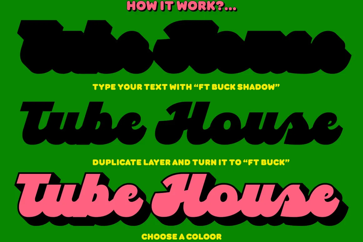 FT BUCK | SHADOW FONT + FREE VECTOR