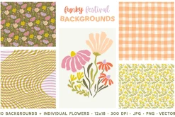 Funky Flower Festival Backgrounds