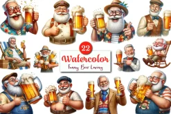 Funny Beer Loving Grandpa Clipart