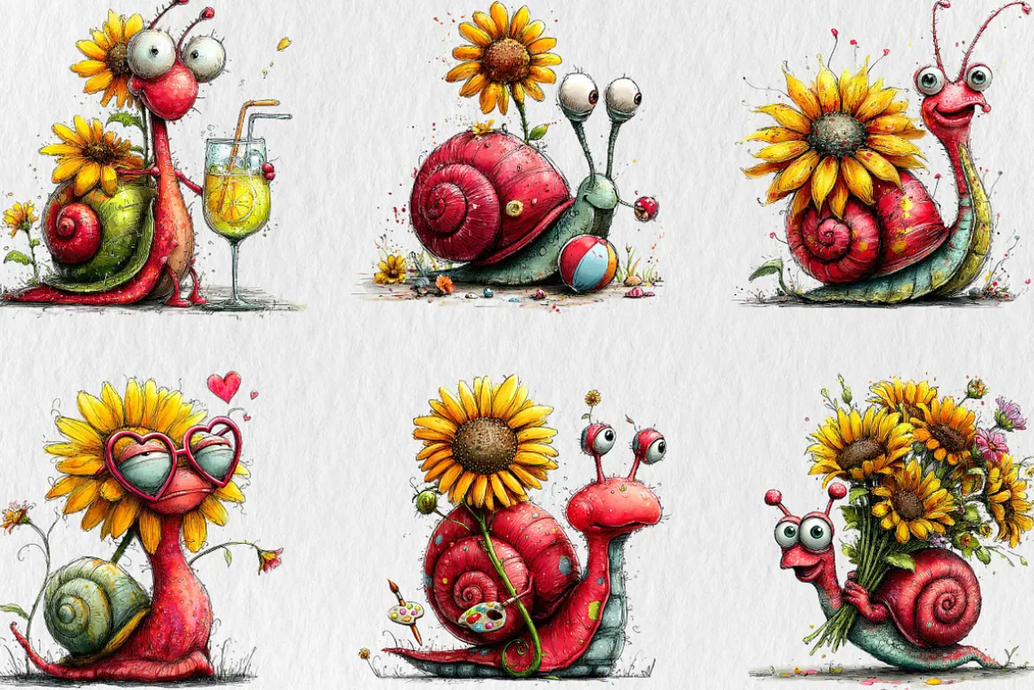 Funny Summer Snail Clipart
