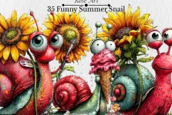 Funny Summer Snail Clipart