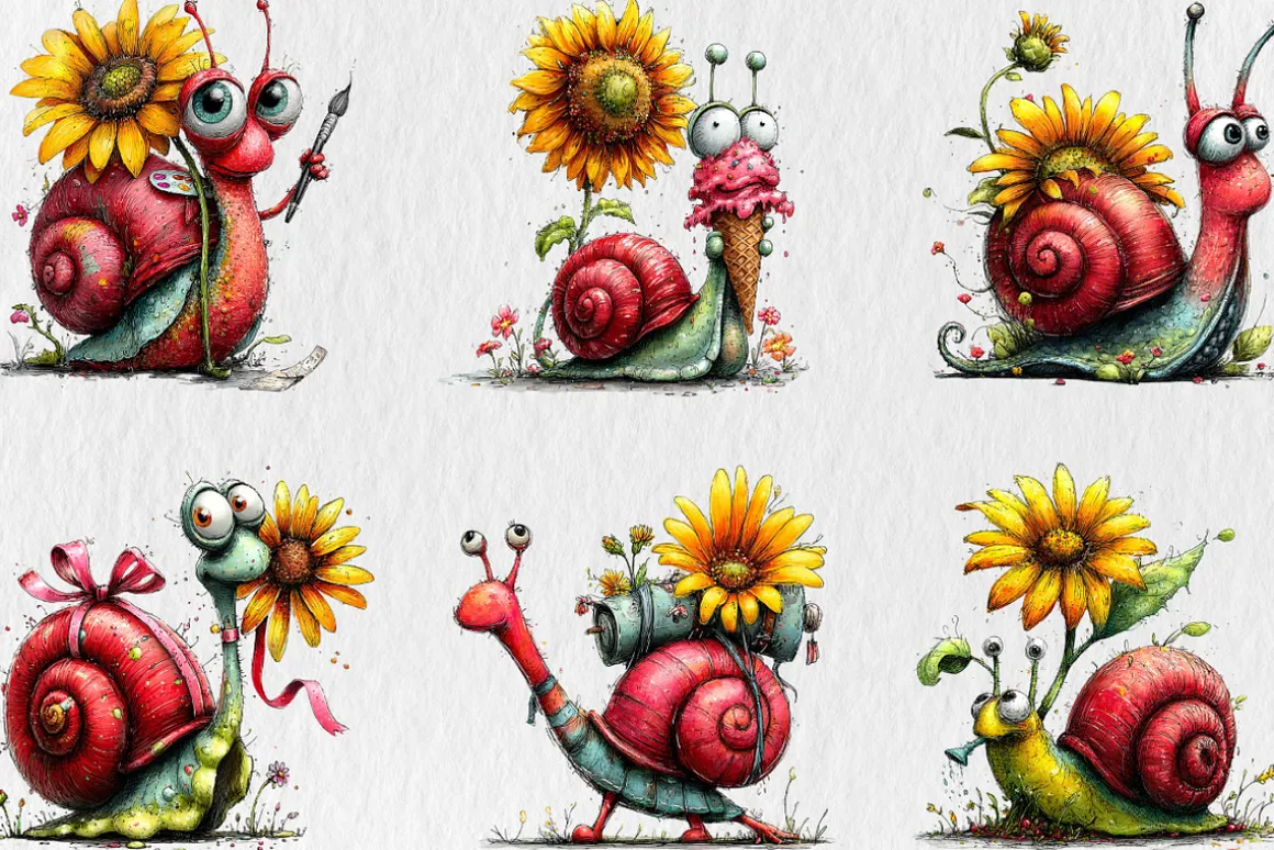 Funny Summer Snail Clipart