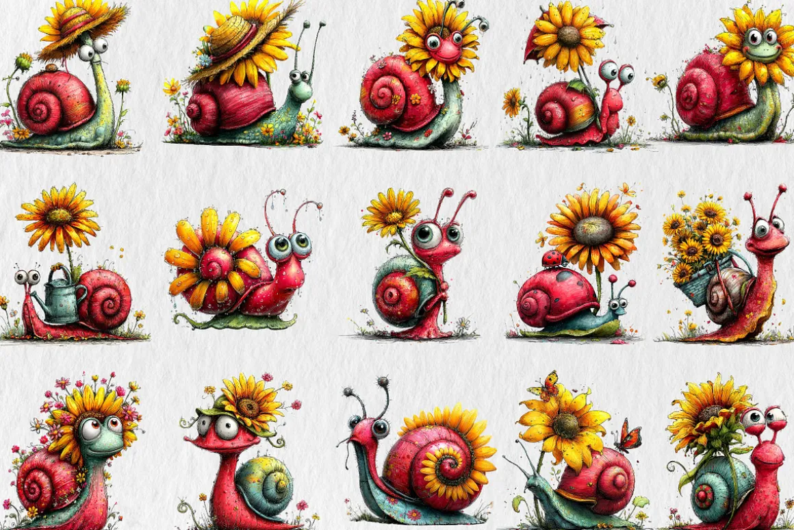 Funny Summer Snail Clipart