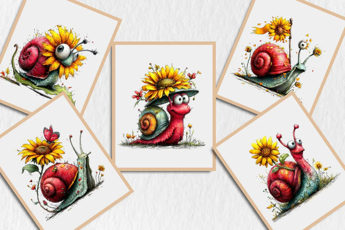 Funny Summer Snail Clipart