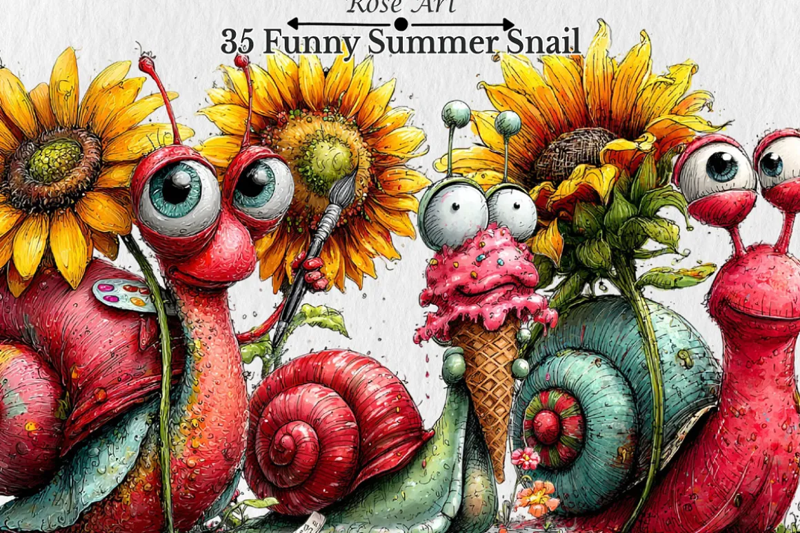 Funny Summer Snail Clipart