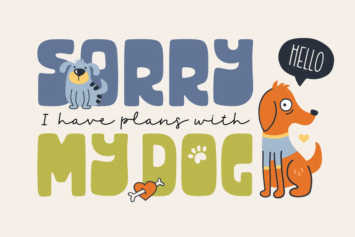Fur Real Font & Doodles