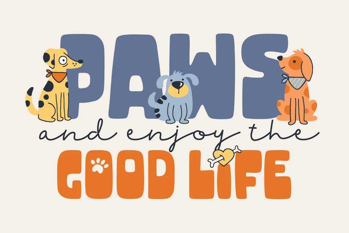 Fur Real Font & Doodles