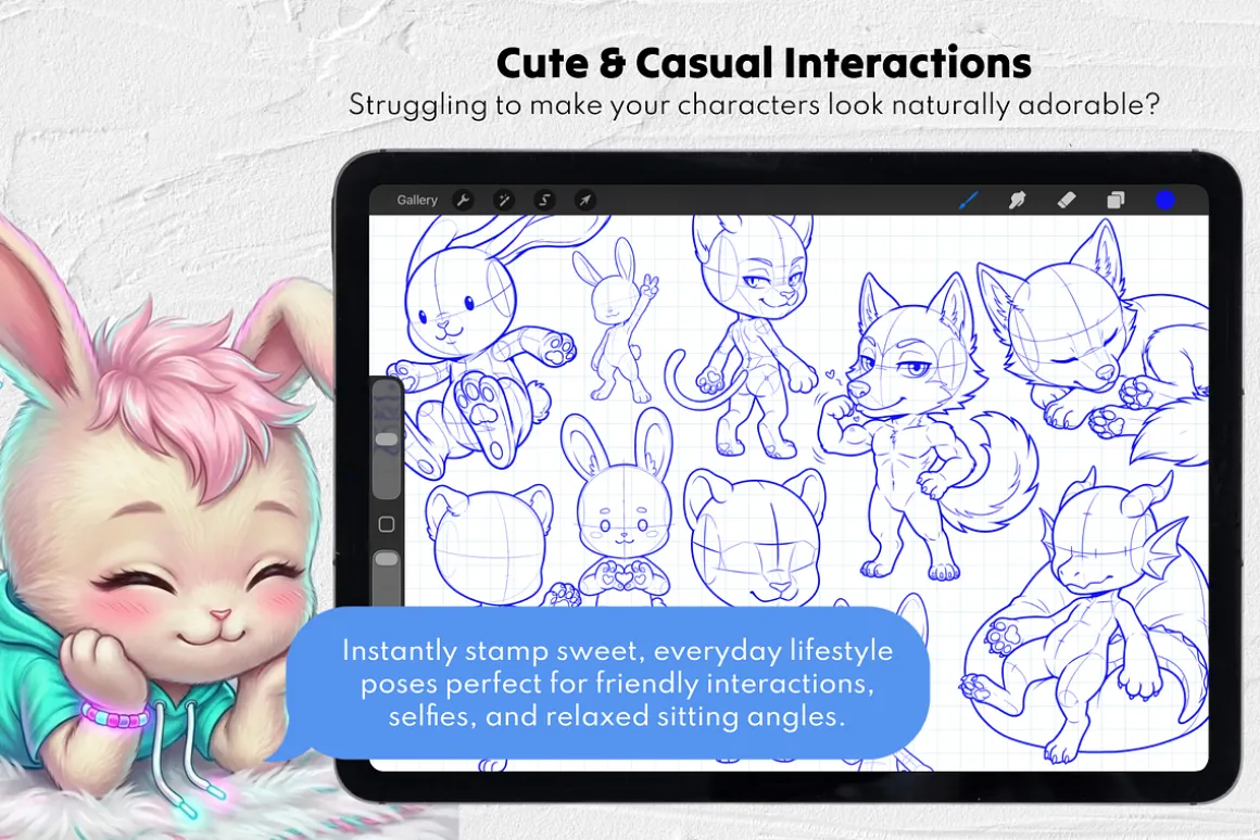 Furry Chibi Bases Procreate Stamps