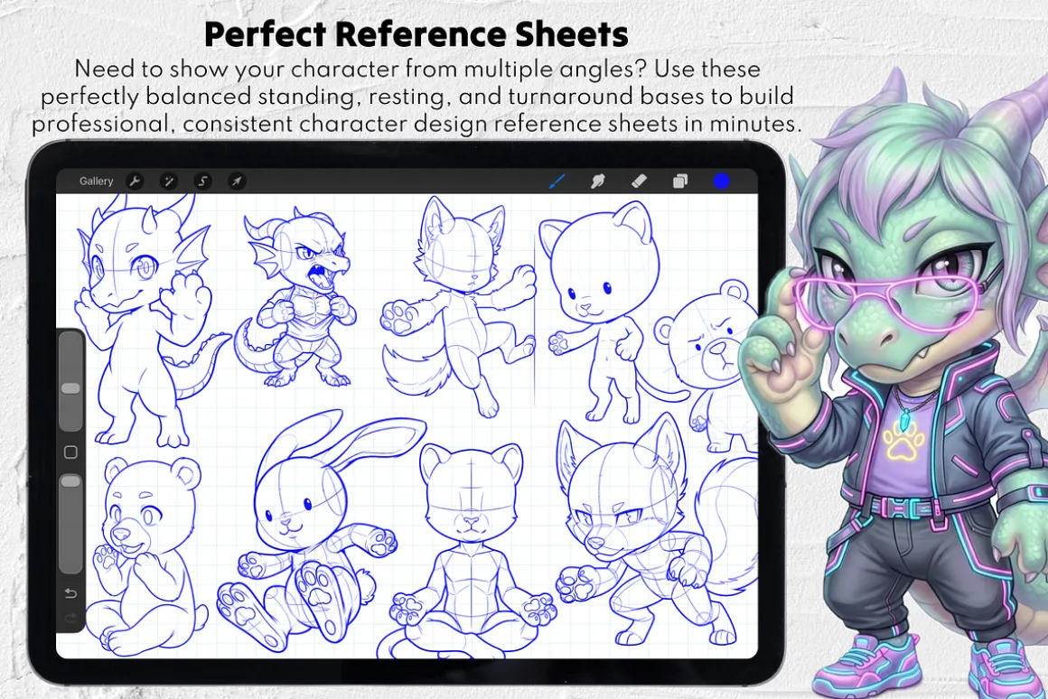 Furry Chibi Bases Procreate Stamps