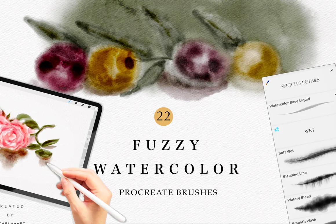 Fuzzy Watercolor Box for Procreate