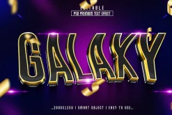Galaxy 3D Editable Text Effect Style
