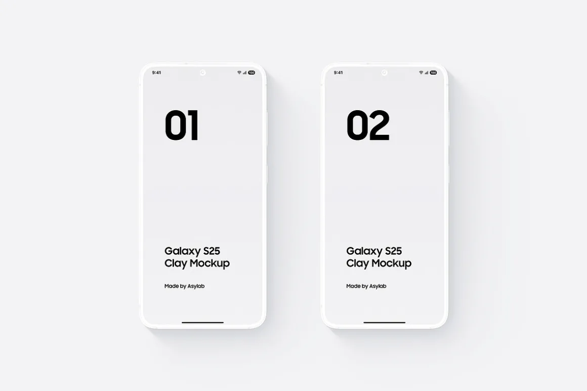 Galaxy S25 Clay Mockups Scenes