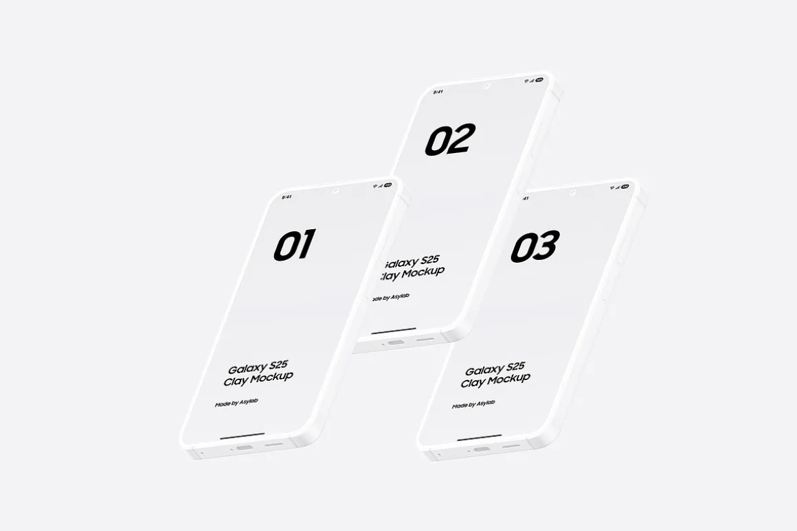 Galaxy S25 Clay Mockups Scenes