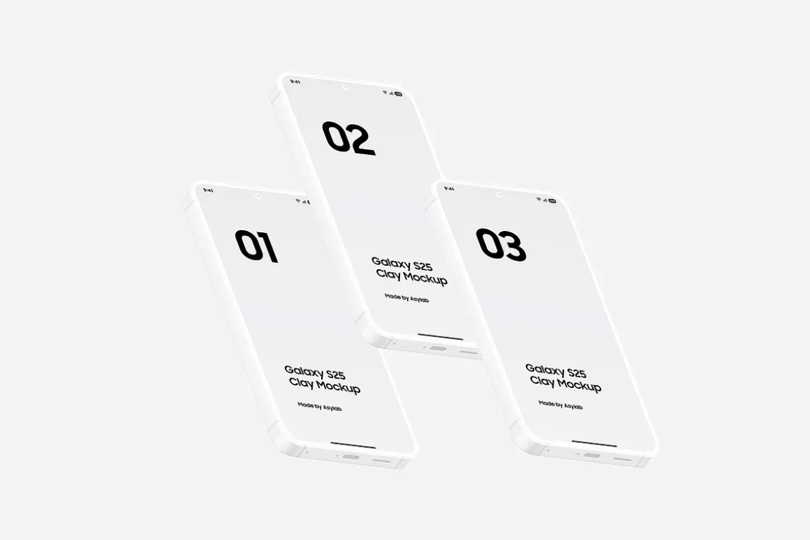 Galaxy S25 Clay Mockups Scenes