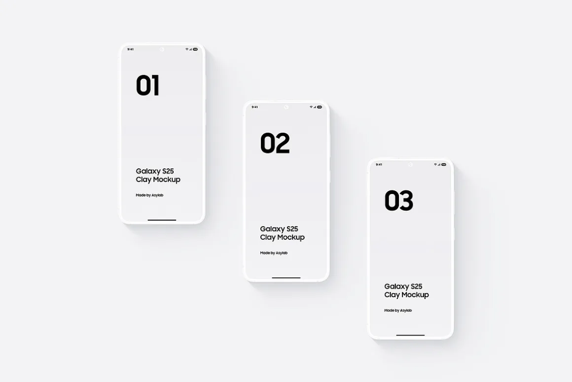 Galaxy S25 Clay Mockups Scenes