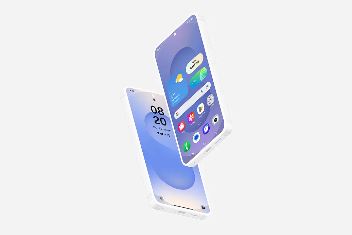 Galaxy S25 Clay Mockups Scenes