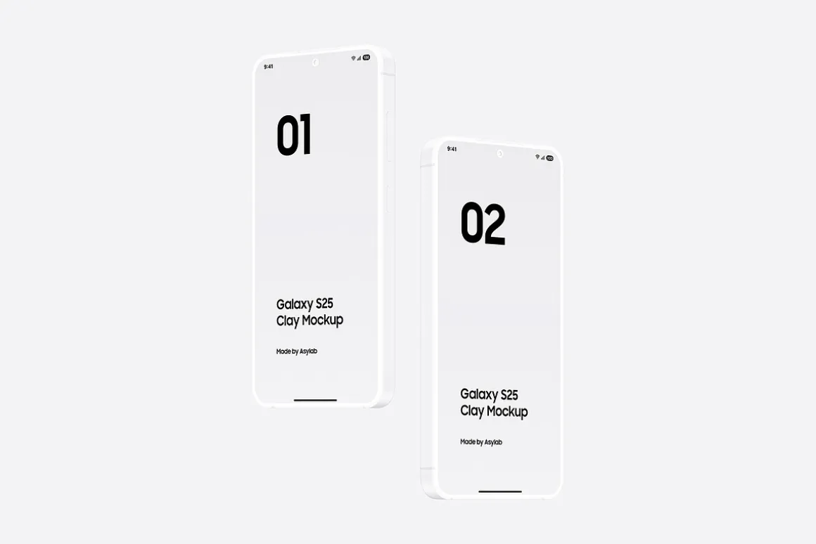 Galaxy S25 Clay Mockups Scenes