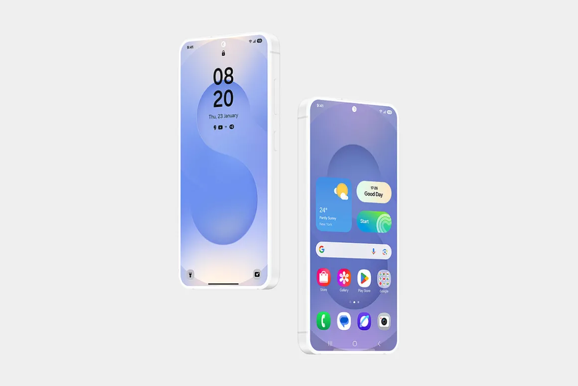 Galaxy S25 Clay Mockups Scenes