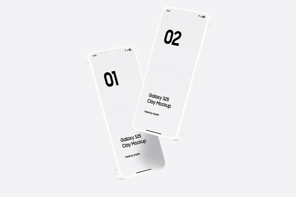 Galaxy S25 Clay Mockups Scenes
