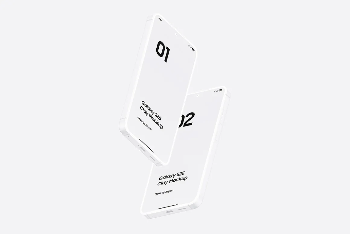 Galaxy S25 Clay Mockups Scenes