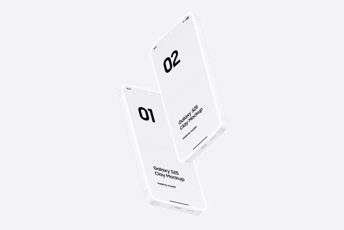 Galaxy S25 Clay Mockups Scenes