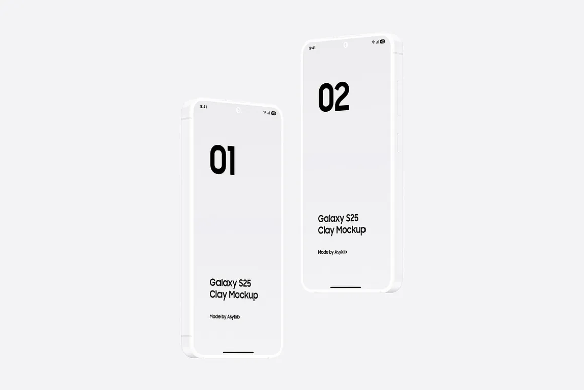 Galaxy S25 Clay Mockups Scenes