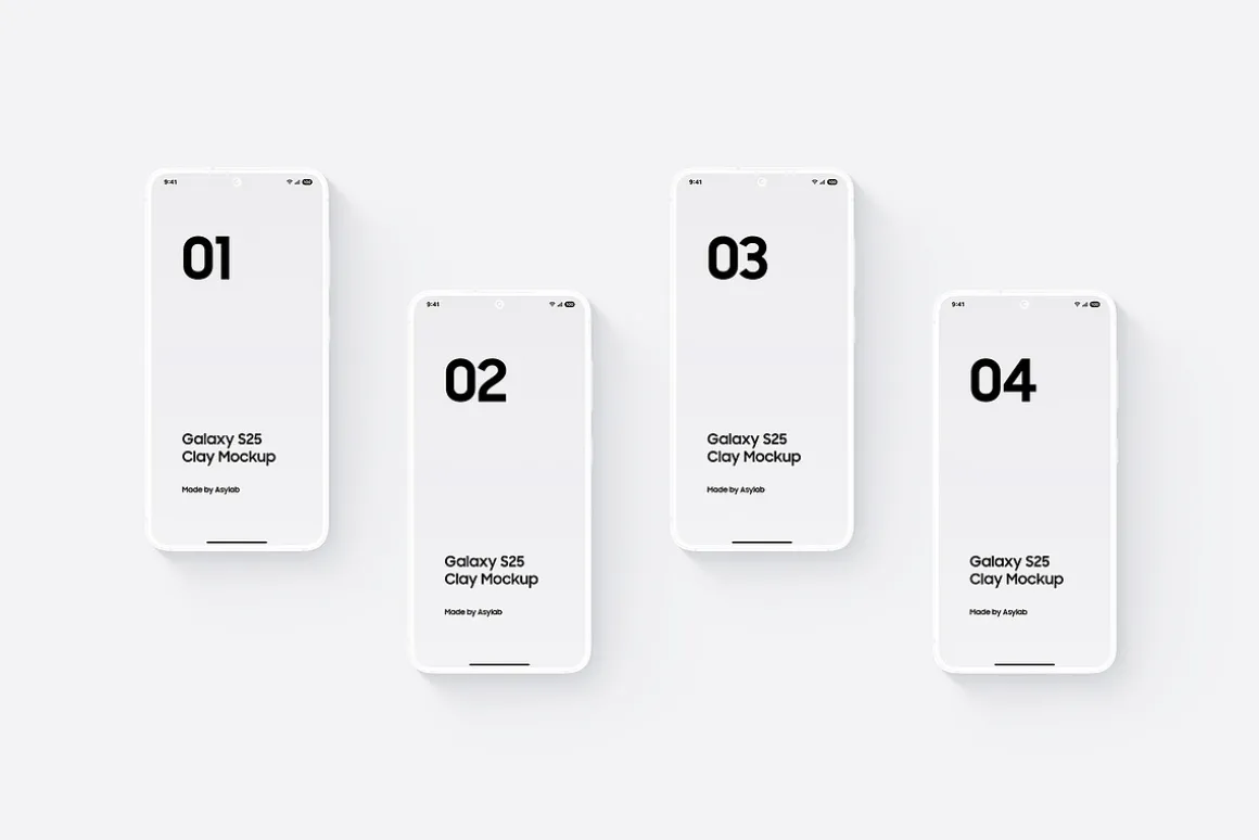 Galaxy S25 Clay Mockups Scenes