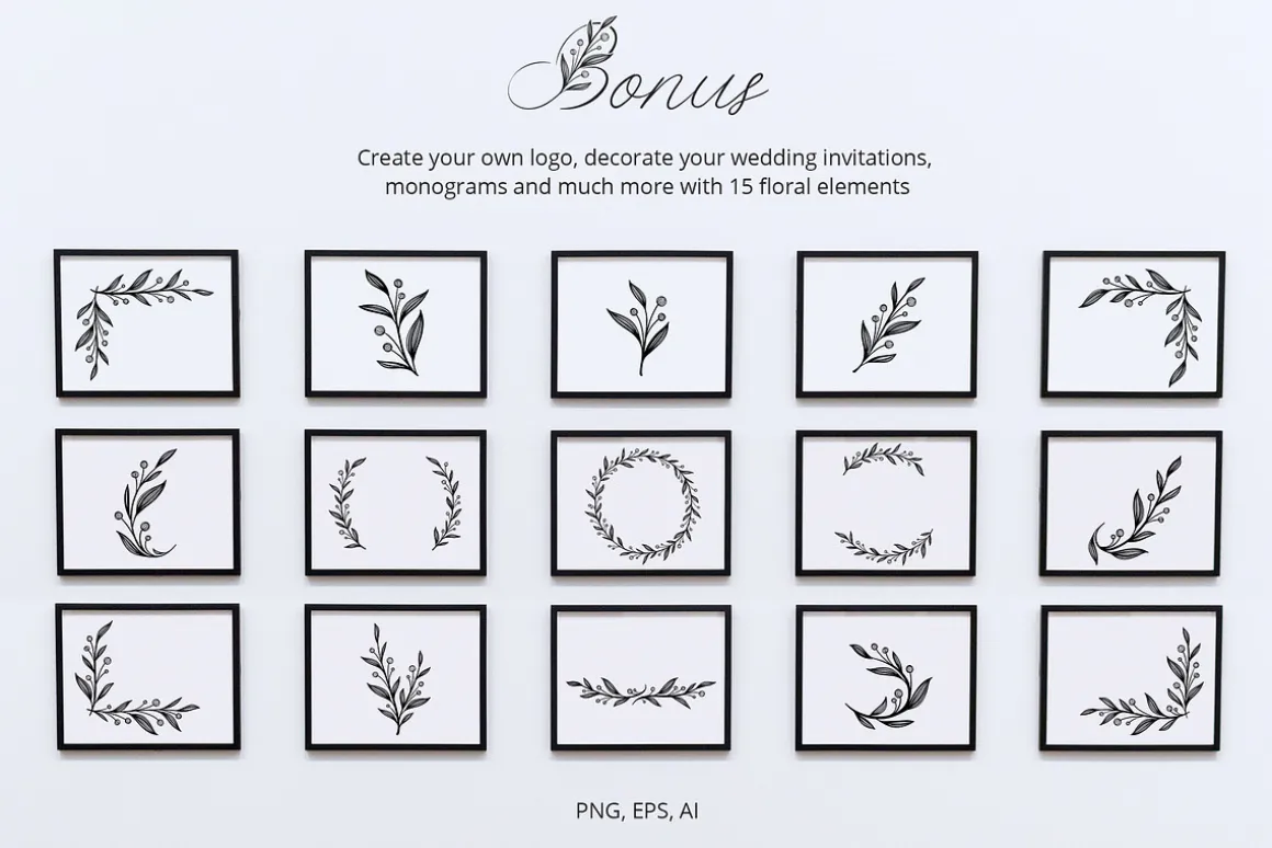 Gentle Whisper. Wedding Floral Font