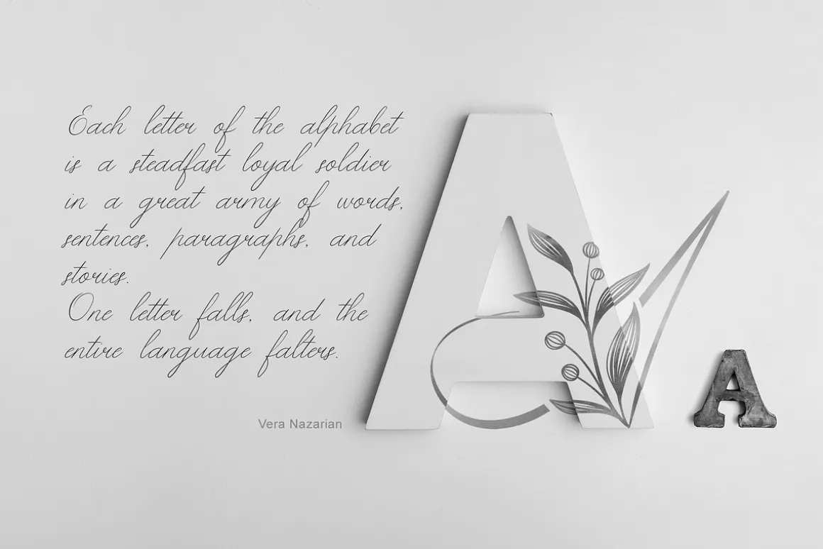 Gentle Whisper. Wedding Floral Font