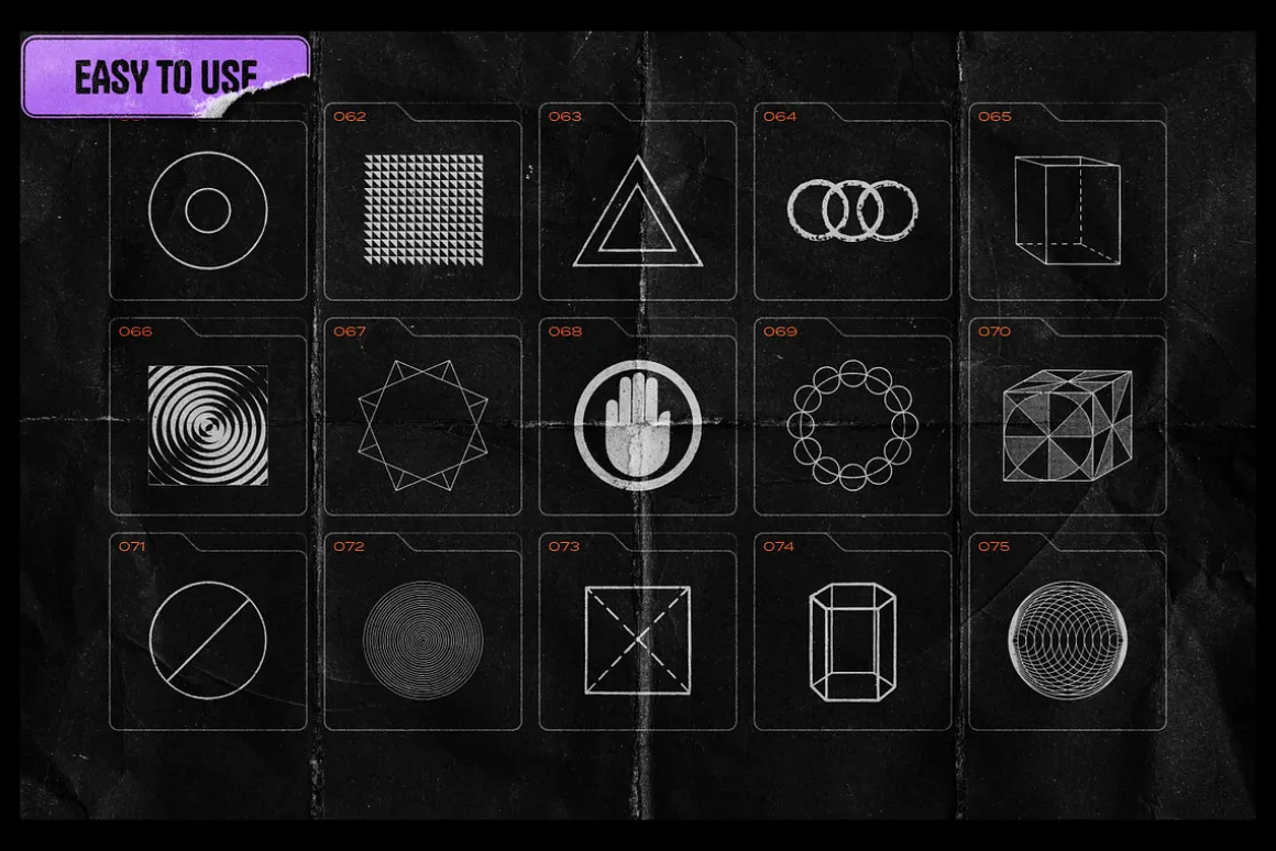 150 Geometric Distressed Shapes