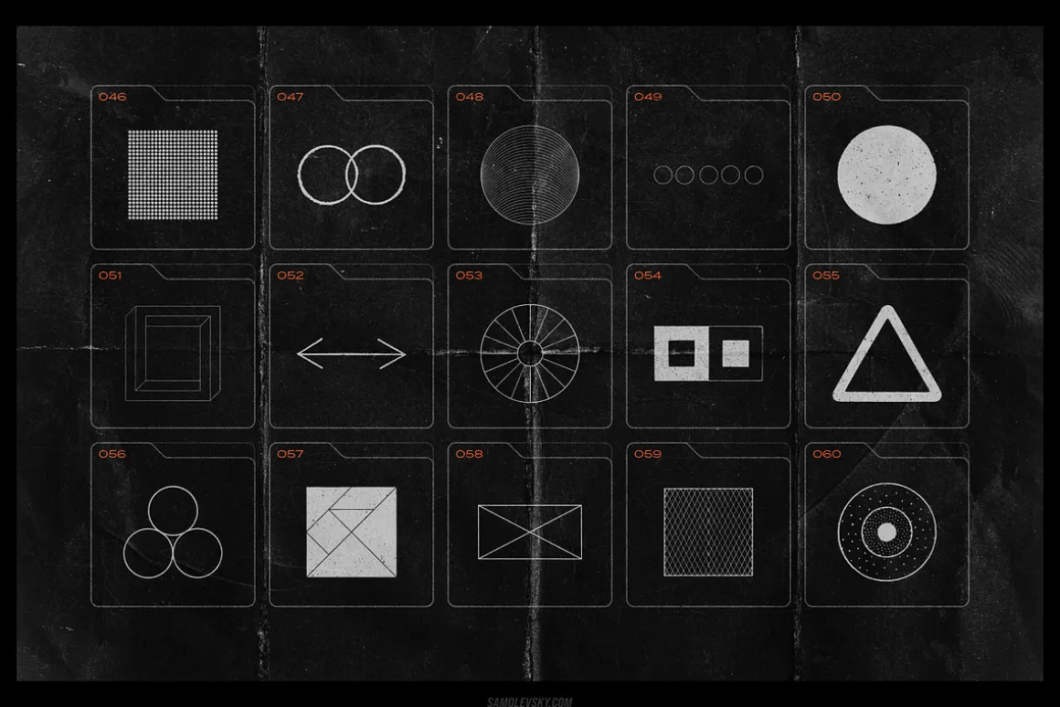 150 Geometric Distressed Shapes