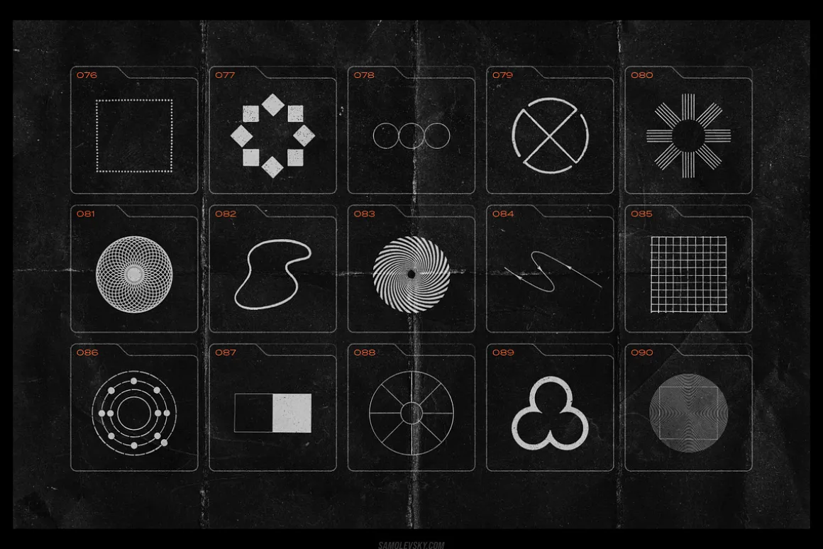 150 Geometric Distressed Shapes