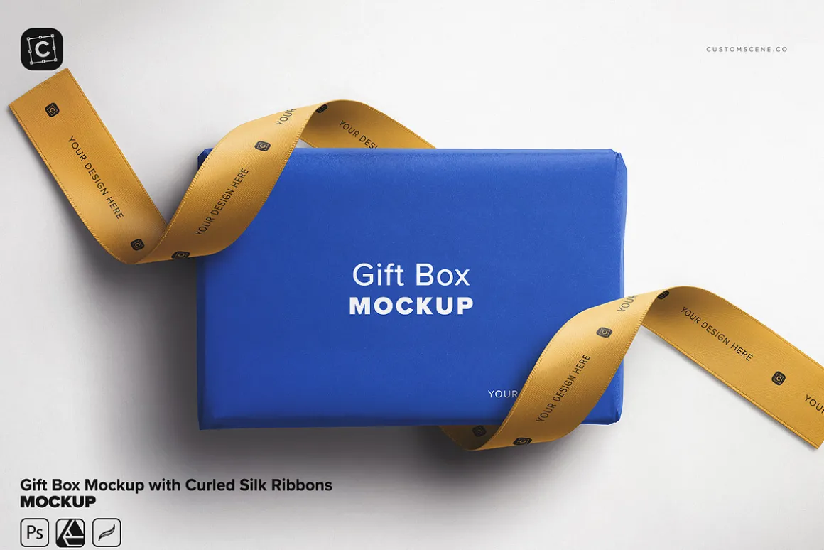 Gift Box with Curled Silk Ribbons