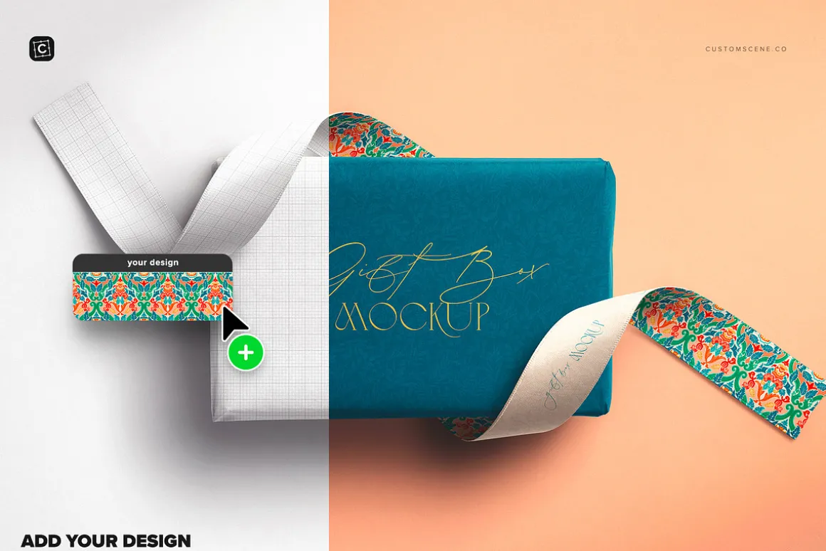 Gift Box with Curled Silk Ribbons