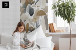 Girl's Bedroom Wallpaper Mockup PSD